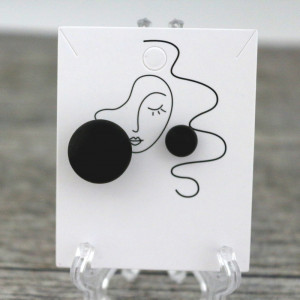 Cercei "Double pearl" negru sidefat