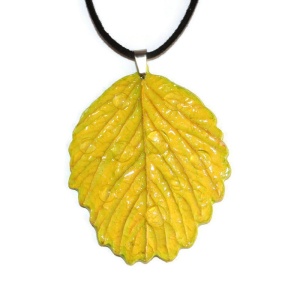 Colier cu frunza galbena si picaturi Drops Of Nature