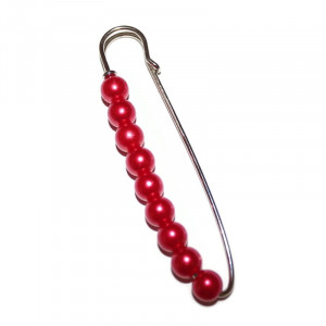 Brosa realizata handmade tip ac de siguranta cu margelute acrilice AC4
