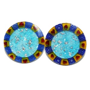 Cercei Christmas Shine Millefiori bleu