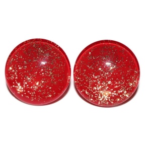 Cercei Christmas Shine rosii cu glitter auriu