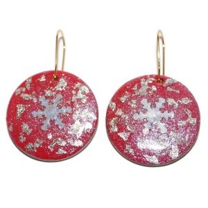 Cercei Christmas Time cu fulg argintiu