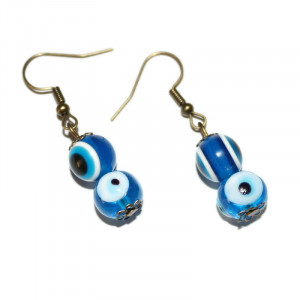 Cercei cu margele Evil Eye