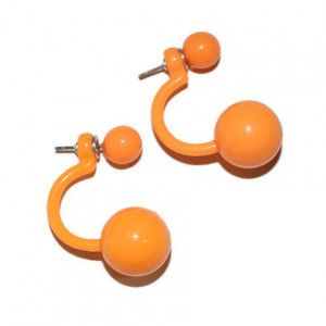 Cercei "Double pearl" portocalii M1