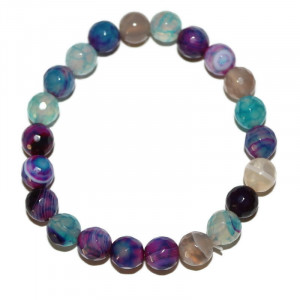 Bratara agate fatetate nunate de mov