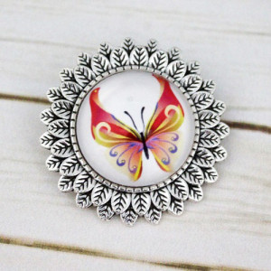 Brosa sun flower personalizata cu fluturas - M2