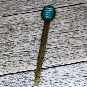 Semn de carte, bronz, cu mesaj personalizat - "Do what you love" - Img 2