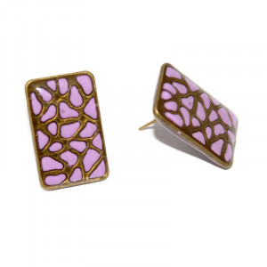 Cercei bronz "Animal print" - mov - Img 2