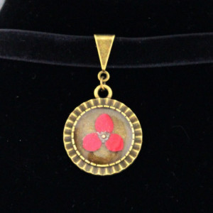 Colier "Choker floricica rosie" - Img 2