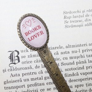Semn de carte cu mesaj Books Lover - Img 3