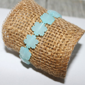 Bratara margele acrilice fulgi bleu - Img 2