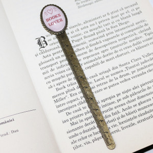 Semn de carte cu mesaj Books Lover - Img 5