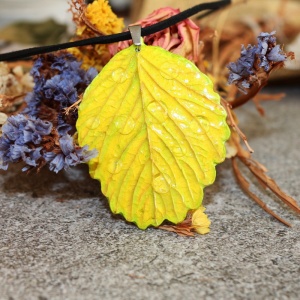 Colier cu frunza galbena si picaturi Drops Of Nature - Img 2