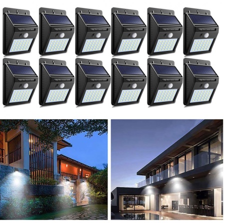 SET 12 LAMPI SOLARE 30 LED CU SENZOR DE MISCARE