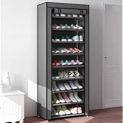 DULAP MATERIAL TEXTIL SI STRUCTURA METALICA CU 10 RAFTURI PENTRU INCALTAMINTE