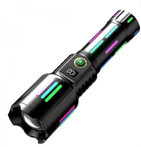 Lanterna tactica 6500lm, 26650mah baterie, incarcare USB Type-C, Zoom