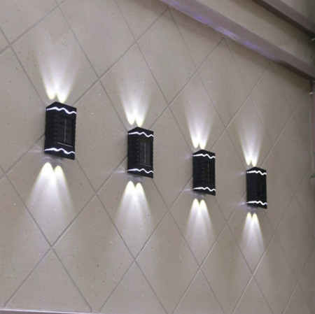 SET 8 LAMPI SOLARE DE PERETE CU LED BIDIRECTIONAL