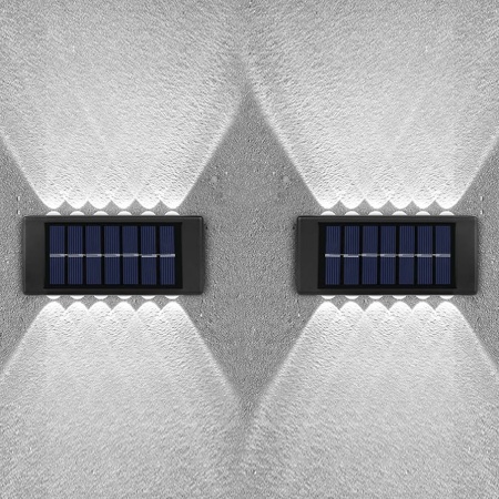 SET 8 LAMPI SOLARE BIDIRECTIONALE 12 LED ALB RECE