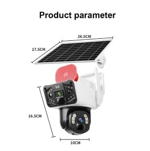 Camera De Supraveghere Dubla, Panou Solar, Conexiune 5G SIM Slot, 8MP FULL HD, 355°, Impermeabil, Alarma, Tracking, Microfon - Img 2