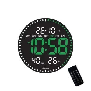 Ceas Digital de Perete 28cm cu LED USB – Afișaj pentru Calendar, Temperatură, Umiditate și Cronometru cu Telecomandă - Img 7