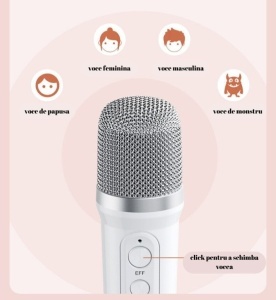 Dispozitiv Karaoke All-in-One, cu Boxa Bluetooth, 1 Microfon, Iluminare RGB Led, Slot Card, Conectare la Smartphone - Img 3