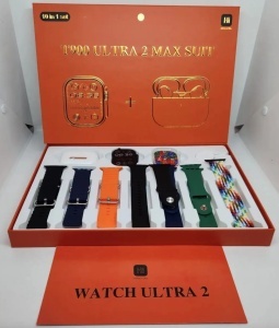 PACHET CEAS SMARTWATCH, ANDROID & IOS, 49MM, 7 CURELE + SET CASTI WIRELESS - Img 2