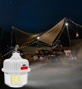 Set 2 x Lampă solară de camping reîncărcabilă, 100W, rezistenta la intemperii - Img 7