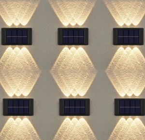 SET 4 LAMPI SOLARE DE PERETE CU LED BIDIRECTIONAL 6 LED - Img 3