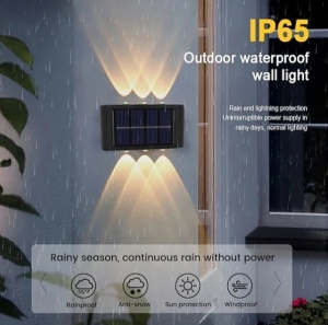 SET 8 LAMPI SOLARE DE PERETE CU LED BIDIRECTIONAL 6 LED - Img 2