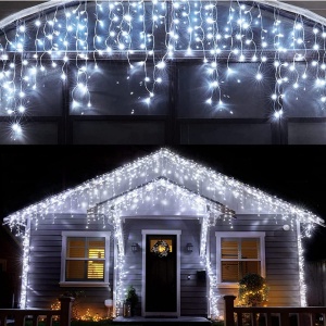 BLACK FRIDAY 2+2 GRATIS Instalatie franjuri pentru impodobirea casei 12 metri 300 led - total 48 metri 1200 led - Img 4