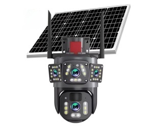 Camera Tripla cu Panou Solar 4G, 12 MP, Detectare si Urmarire Miscare, Consum Redus, Detectare Umana, Viziune de Noapte, Audio Bidirectional, Sirena Incorporata, Rezistenta la Apa si Intemperii, Unghi Larg
