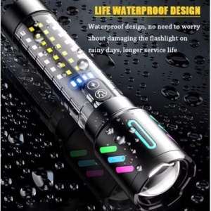 Lanterna Profesionala LED CB 519B cu incarcare type C de 20cm pentru drumetii 500m - Img 2