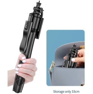 Selfie stick / Trepied Foto Telescopic Profesional 4D, pentru telefon, camera foto, Action Camera / GoPro cu telecomanda Bluetooth, balance shot, universal, reglabil, inaltime 34-153cm cu tija din aluminiu, negru - Img 2