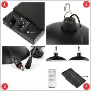 Set 2 Lampa Solara cu abajur de Interior/exterior cu telecomanda - Img 2
