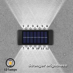 SET 8 LAMPI SOLARE BIDIRECTIONALE 12 LED ALB RECE - Img 6