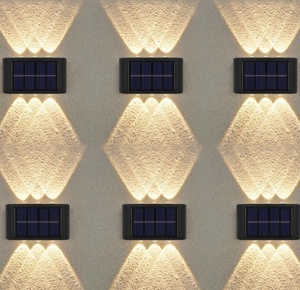 SET 8 LAMPI SOLARE DE PERETE CU LED BIDIRECTIONAL 6 LED - Img 3