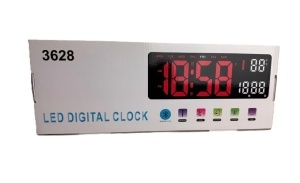 Ceas digital LED de perete/masa, ecran mare de 35x13 cm, Ora/Data/Ziua/Temperatura, Bluetooth - Img 6