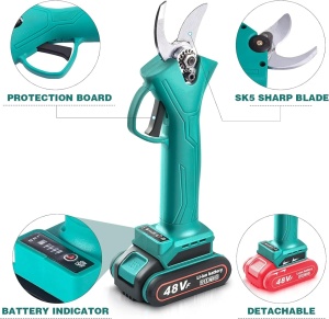 Cleste electric pentru vita de vie si crengi, 2 acumulatori 2Ah - Img 6