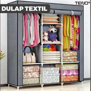 Dulap din material textil, 170x105x45cm, cadru metalic - Img 2