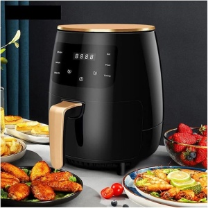 Friteuză fără Ulei cu Aer Cald, 2400W, 6L, LCD Touch, 6 Programe, Accesorii Incluse