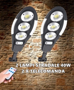 SET 2 LAMPI SOLARE STRADALE 3 CASETE 40W - Img 1