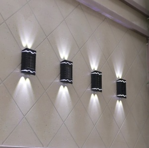 SET 8 LAMPI SOLARE DE PERETE CU LED BIDIRECTIONAL - Img 1