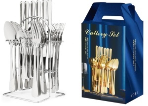 Set de tacamuri din 24 de piese ARGINTIU