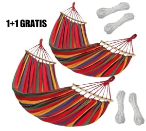 1+1 GRATIS HAMAC 80X200 CM CU BARA DE LEMN