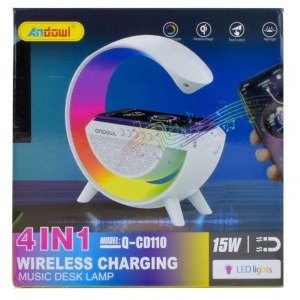 BOXA BT STATIE INCARCARE WIRELESS 15W LAMPA RGB ANDOWL QCD110 - Img 3