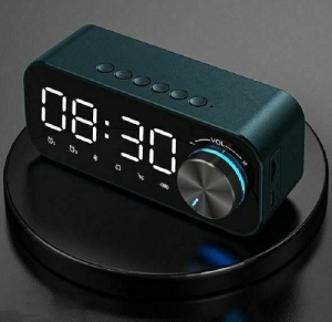 Ceas Digital, cu Boxa Bluetooth, Alarma, Slot de Card, Sunet Stereo, Negru - Img 1