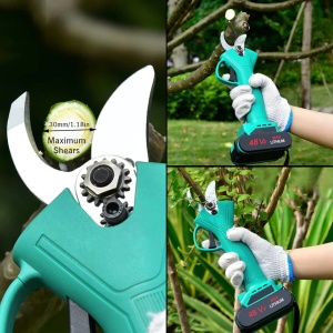 Cleste electric pentru vita de vie si crengi, 2 acumulatori 2Ah - Img 3