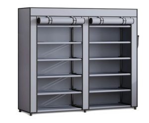 Dulap pentru Pantofi Pliabil DUBLU cu 14 Rafturi – Organizator Spatios pentru Incaltaminte, Economisire Spatiu - Img 5