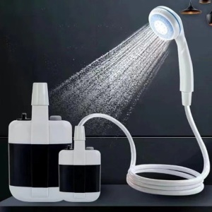 Dus portabil de camping cu robinet incorporat, USB pentru interior/exterior - Img 8