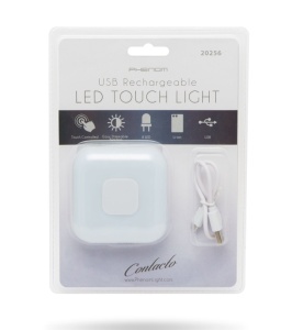 Lampa de veghe LED, cu acumulator, senzor tactil, USB, 400 mAh, Alb - Img 2